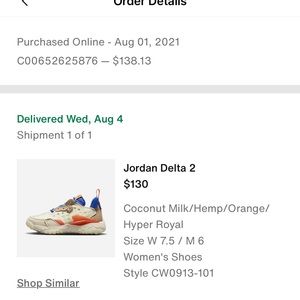 Nike Jordan Delta 2 size 7.5 womens